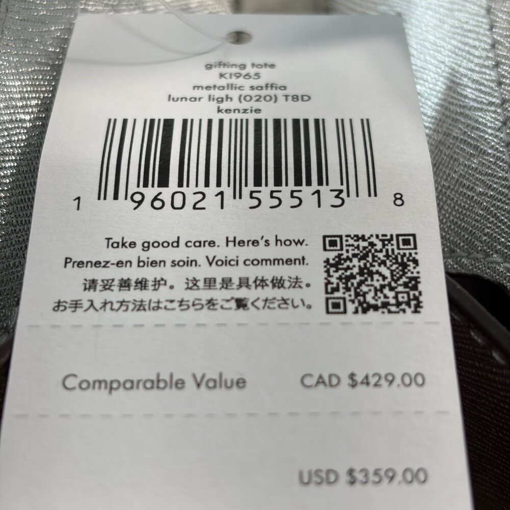 KATE SPADE-KENZIE METALLIC LARGE TOTE BAG NWT WITH DUSTY - Picture 4 of 11